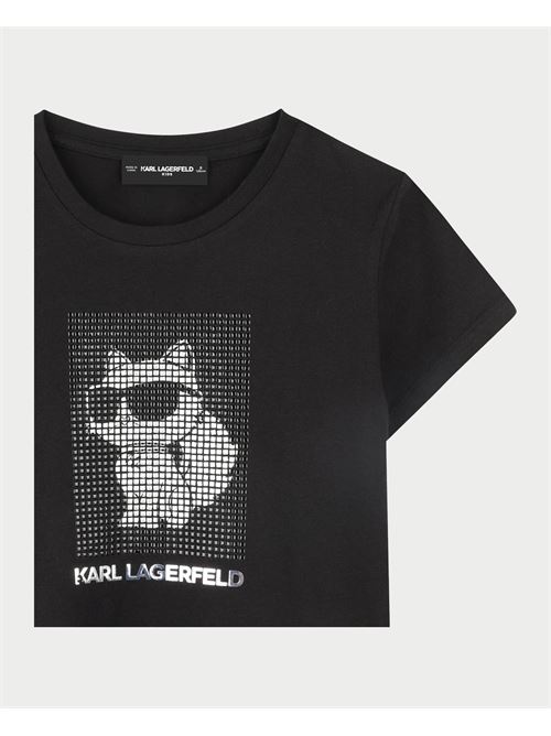 T-shirt en coton pour fille Karl Lagerfeld avec imprimé KARL LAGERFELD | Z3048909B